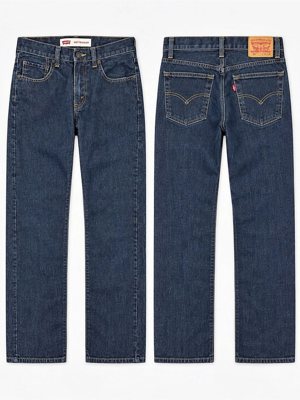 Levi’s 505 Regular Dark Wash Straight Leg Jeans W28 L28 (~26”)